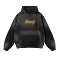 Vintage Washed Frayed Fleece Hoodie