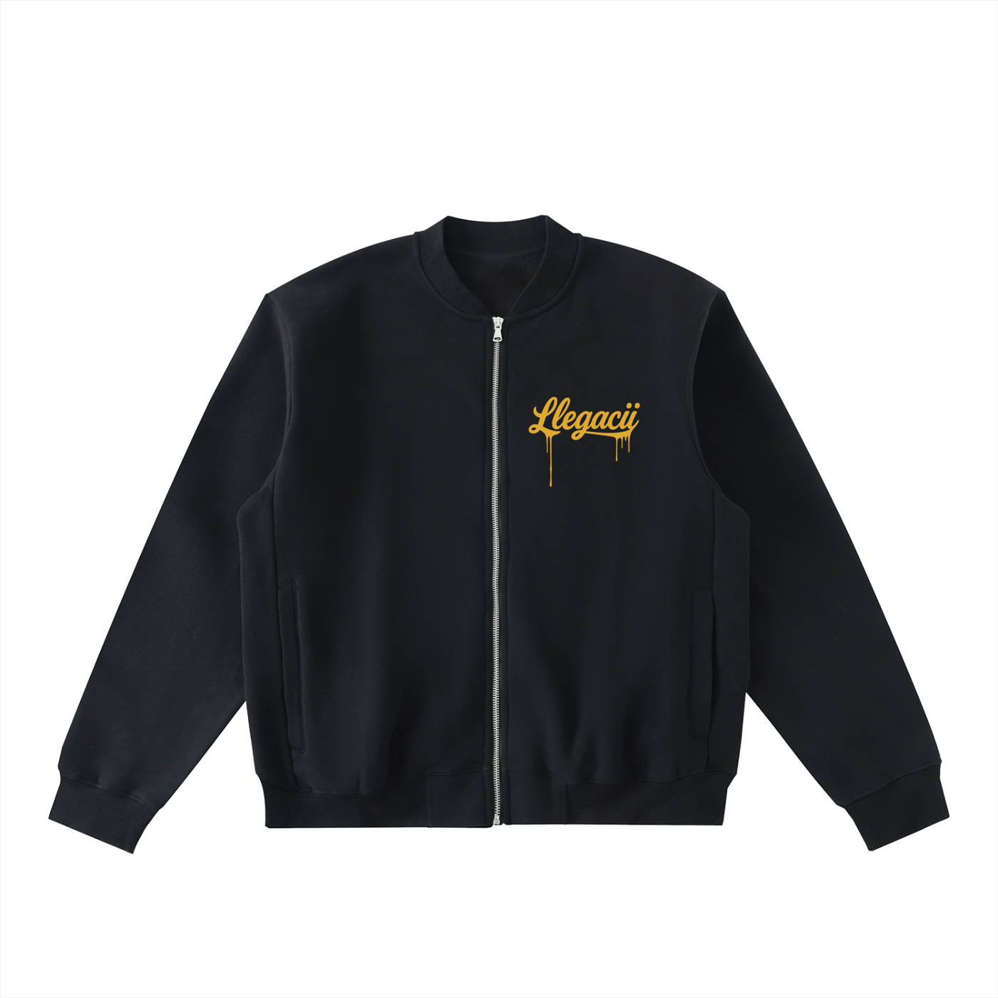 Essential Zip-Up Fleeced Varsity Jacket