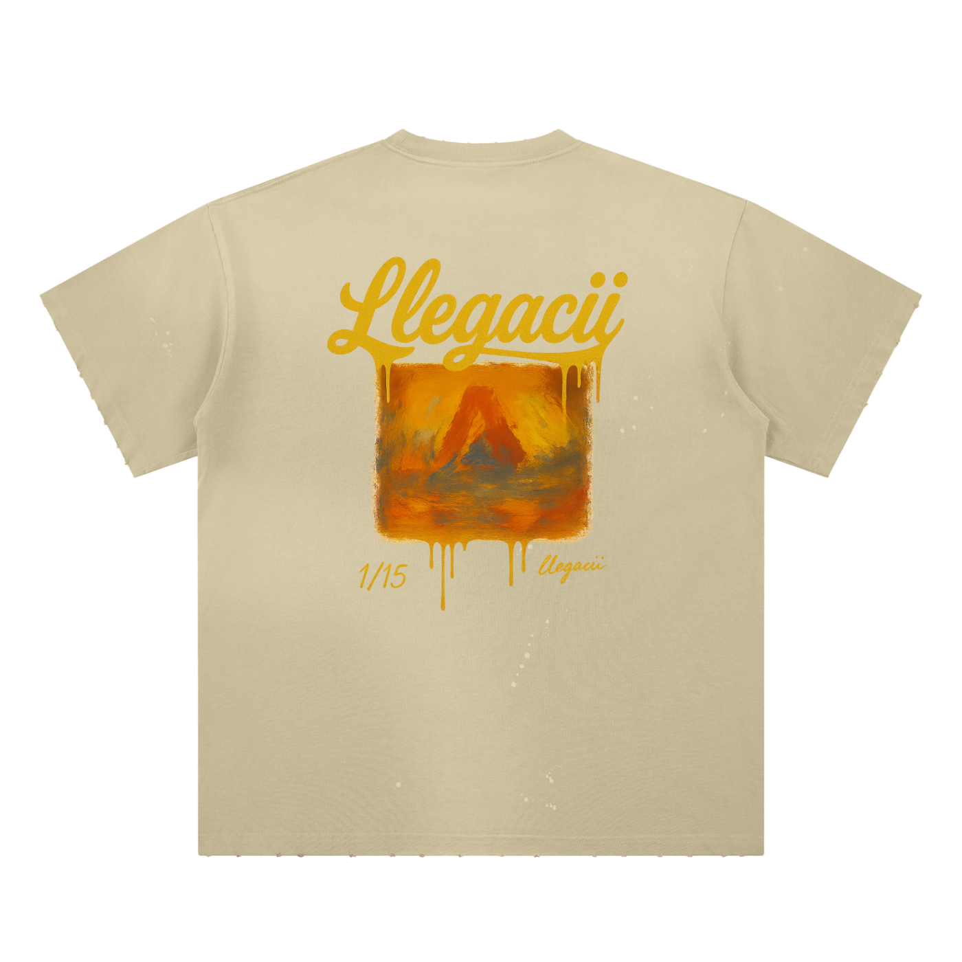 Hand-Frayed Sunfade Paint Splatter T-Shirt