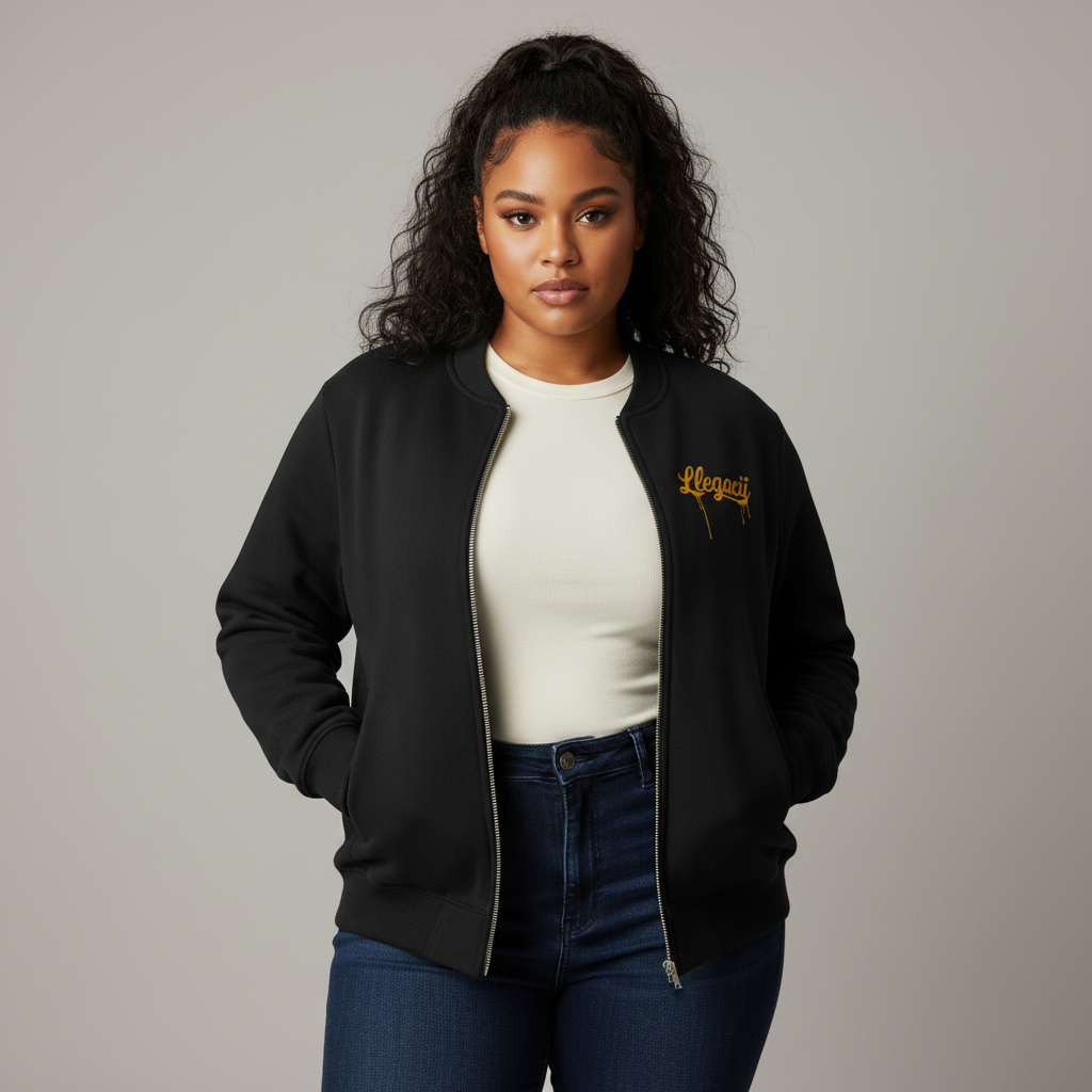 Essential Zip-Up Fleeced Varsity Jacket