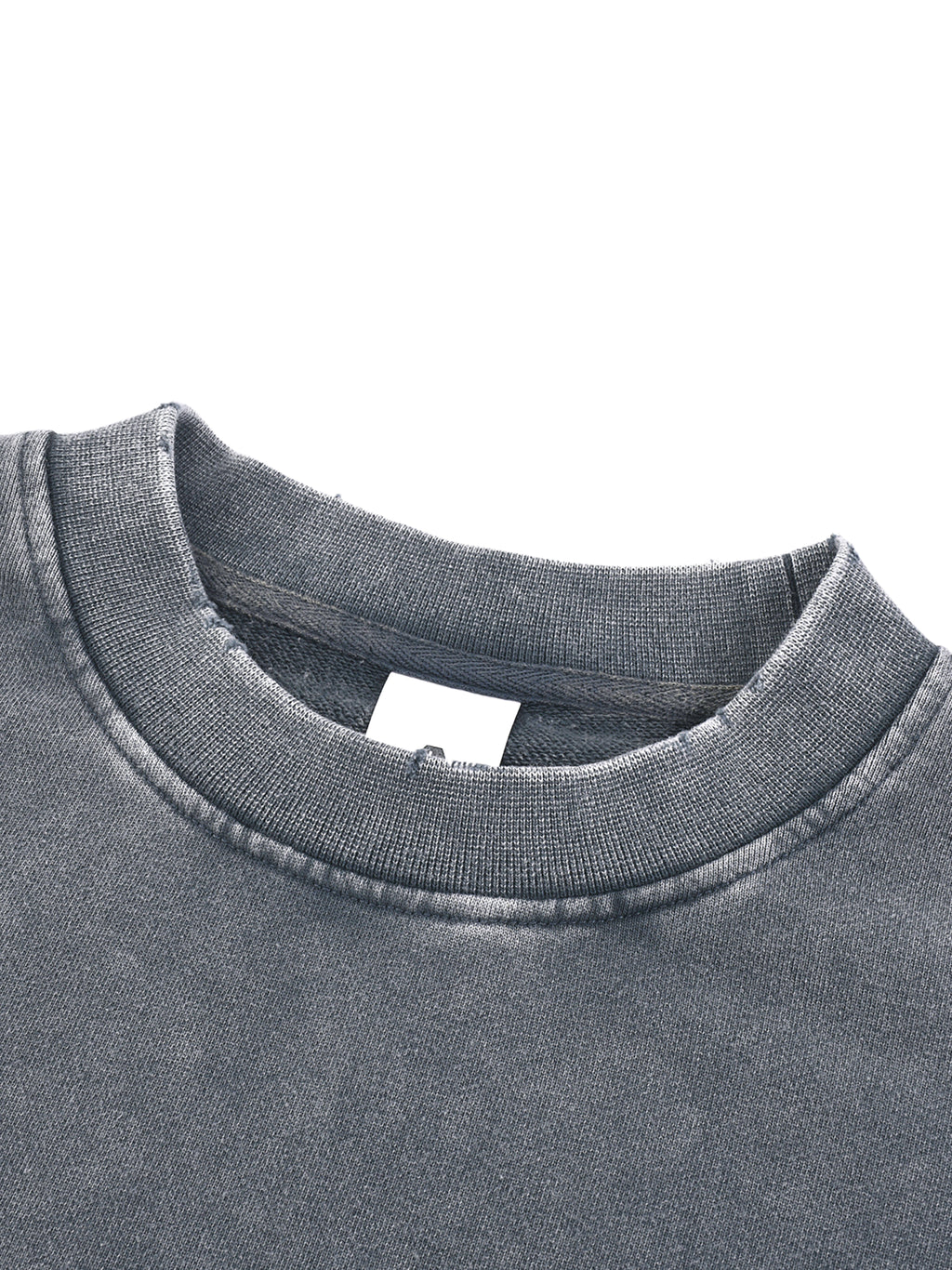 Snow Washed Raw Edge Cropped Sweatshirt