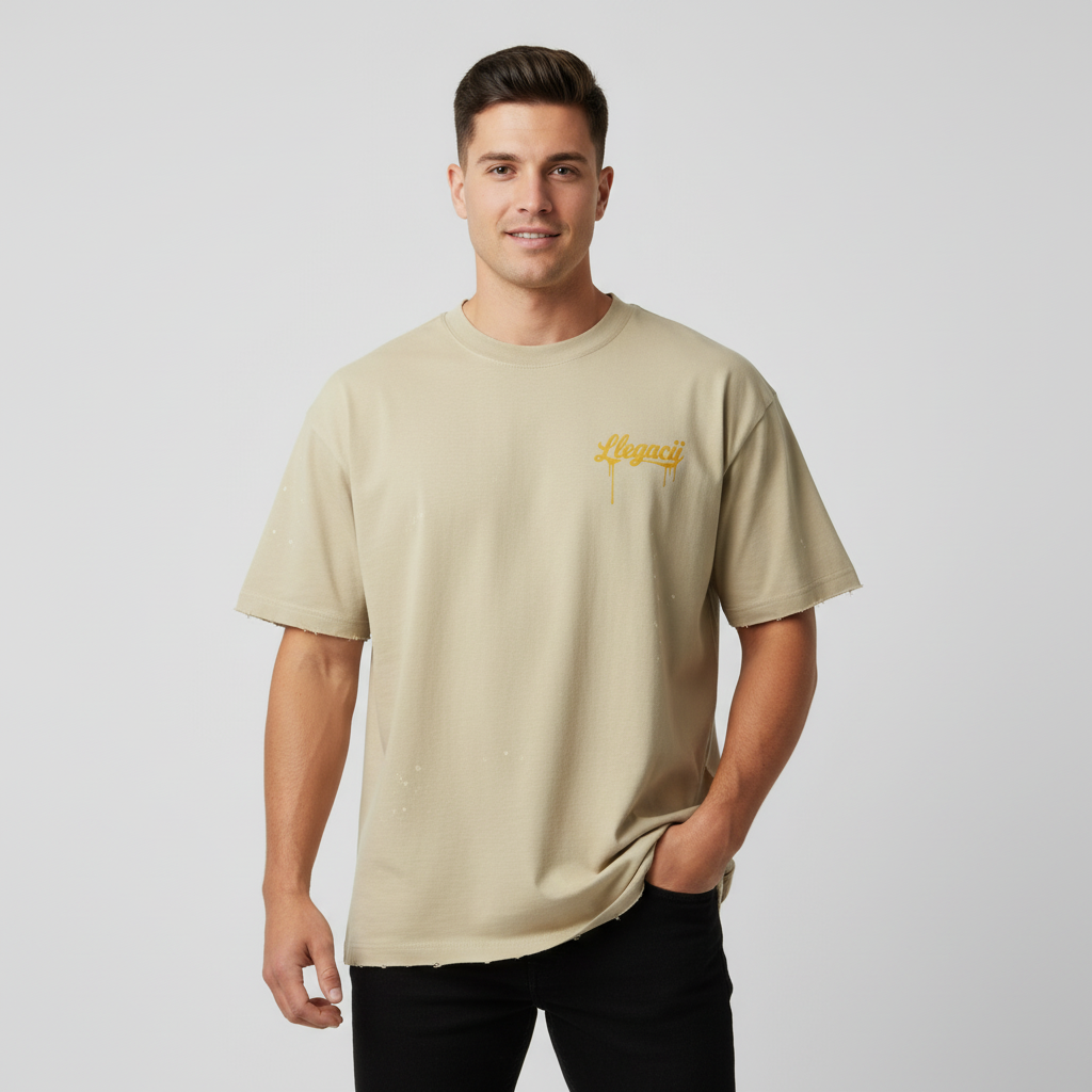 Hand-Frayed Sunfade Paint Splatter T-Shirt