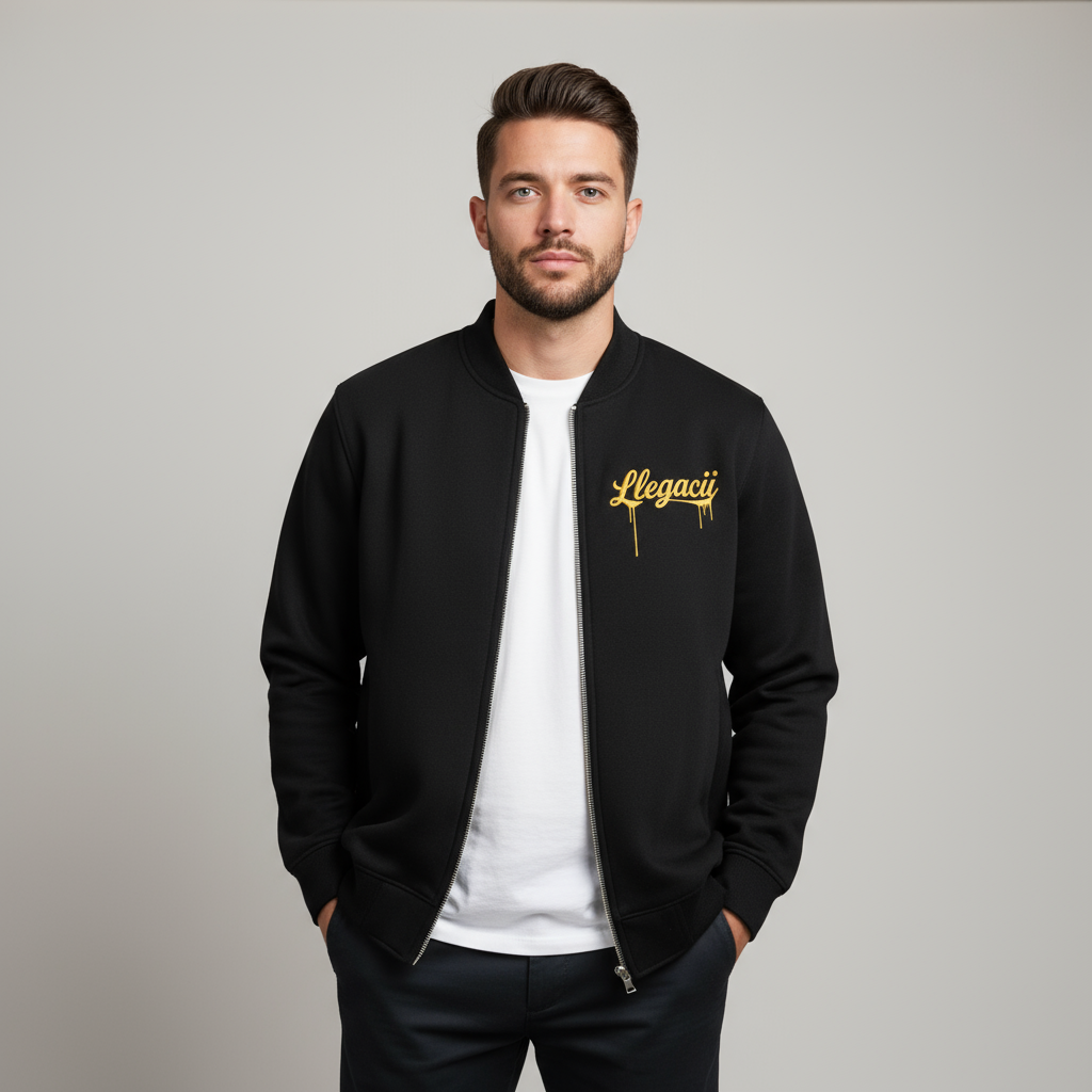 Essential Zip-Up Fleeced Varsity Jacket