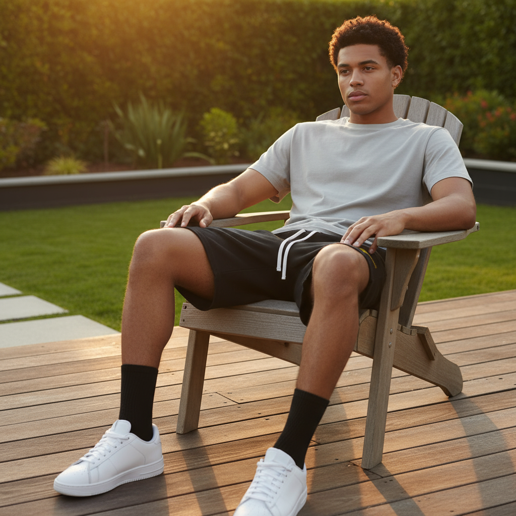 Sun Fade Raw Edge Cotton Shorts